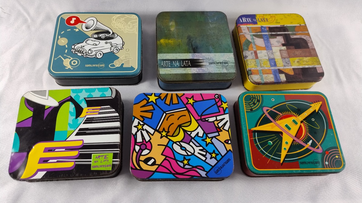 6 LATAS BOX CD - COLEÇÃO ARTE NA LATA SOM LIVRE -4X14X1