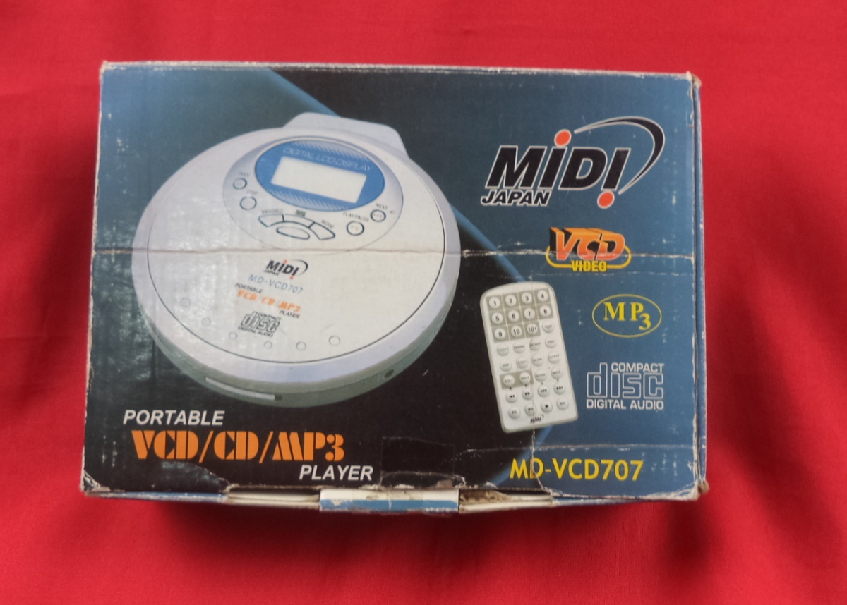 DISC MAN PORTABLE VCD/ CD/MP3 PLAYER, MIDI JAPAN, COMPL
