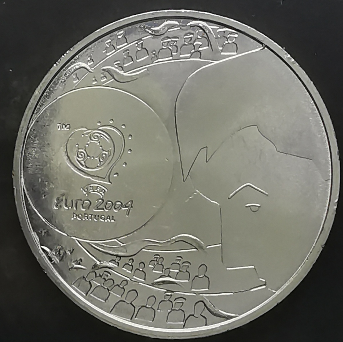 PORTUGAL - 8 EUROS - 2004 - PRATA .500 - 21,1gr - UEFA