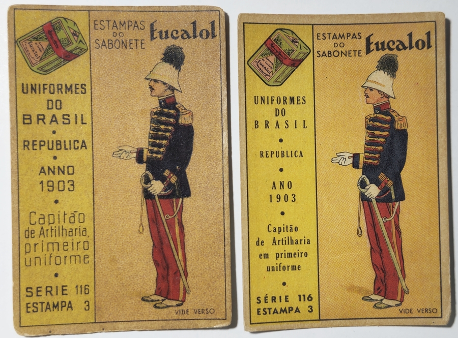 Eucalol/"Uniformes do Brasil" - Mesma série com emissão diferente (Série 116 Estampa 3).
