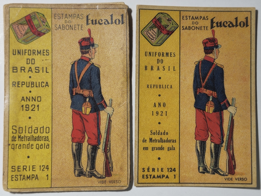 Eucalol/"Uniformes do Brasil" - Mesma série com emissão diferente (Série 124 Estampa 1).