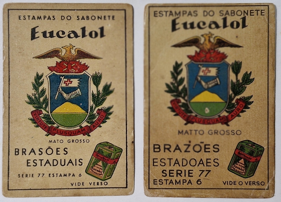 Eucalol/"Brasões" - 2 Estampas (Série 77 Estampa 6) com emissões diferentes.