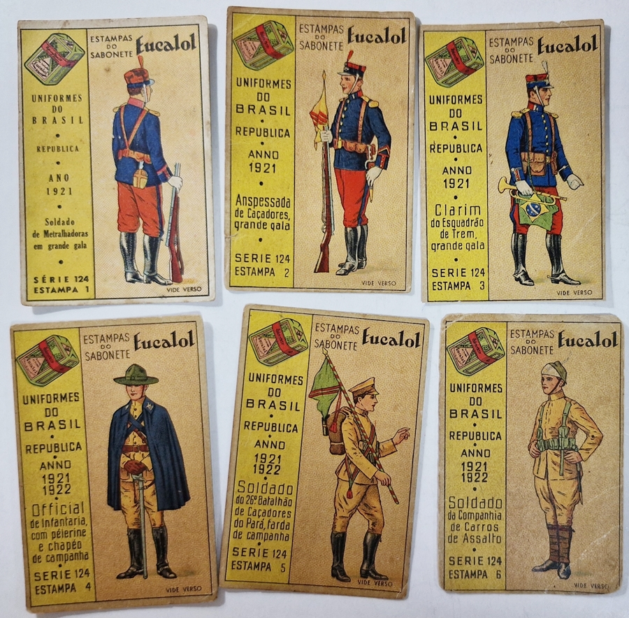 Estampa Eucalol/"Uniformes do Brasil" - Série completa 124 c/ Emissões diferentes.