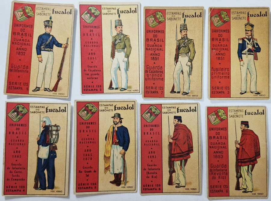 Estampa Eucalol/"Uniformes do Brasil" - Série completa 125 c/ Emissões diferentes.