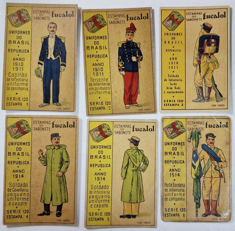 Estampa Eucalol/"Uniformes do Brasil" - Série completa 120 c/ Emissões diferentes.