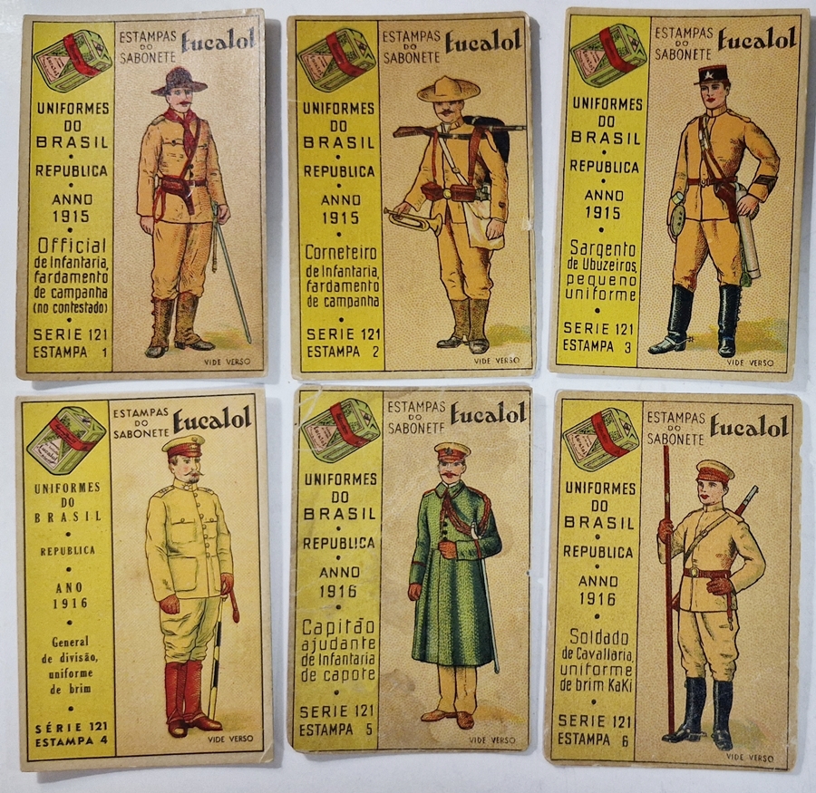 Estampa Eucalol/"Uniformes do Brasil" - Série completa 121 c/ Emissões diferentes.