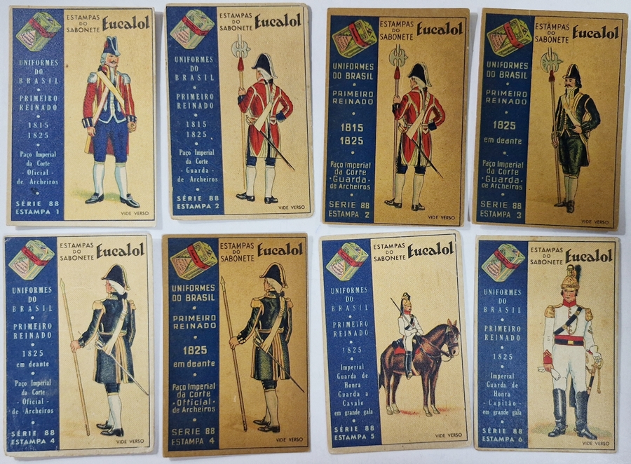Estampa Eucalol/"Uniformes do Brasil" - Série completa 88 c/ Emissões diferentes.