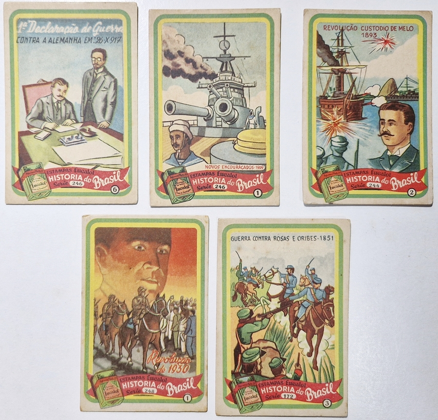 Eucalol/"História do Brasil - Tema: Guerra e Revolução" - 5 distintas estampas.