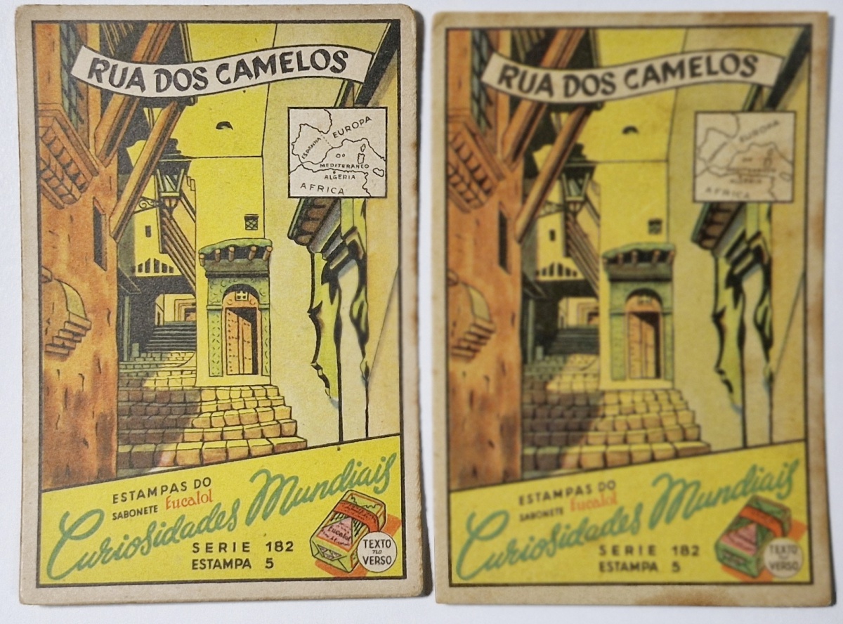 Eucalol/"Curiosidades Mundiais" - Mesma série com emissão diferente (Série 182 Estampa 5).