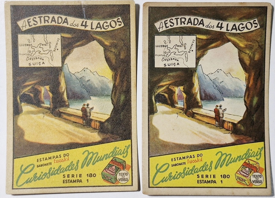 Eucalol/"Curiosidades Mundiais" - Mesma série com emissão diferente (Série 180 Estampa 1).