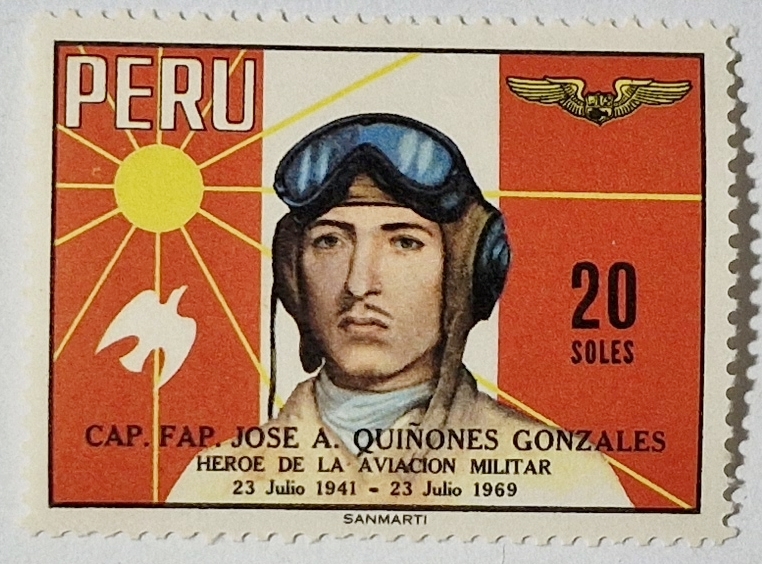 Peru/"Aviação" - Selo novo com goma e marca de charneira ano 1969. Sc - 518.