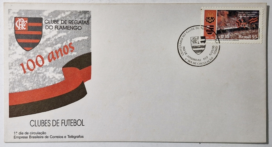 Brasil - Belo envelope comemorativo (FDC-658) em homenagem aos "100 anos do Flamengo".