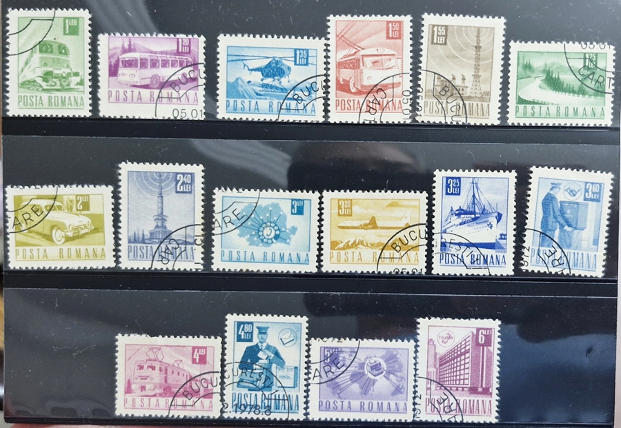 Romênia - Série completa de selos circulados ano 1971. Sc - 2269 - 2284. - 2284.