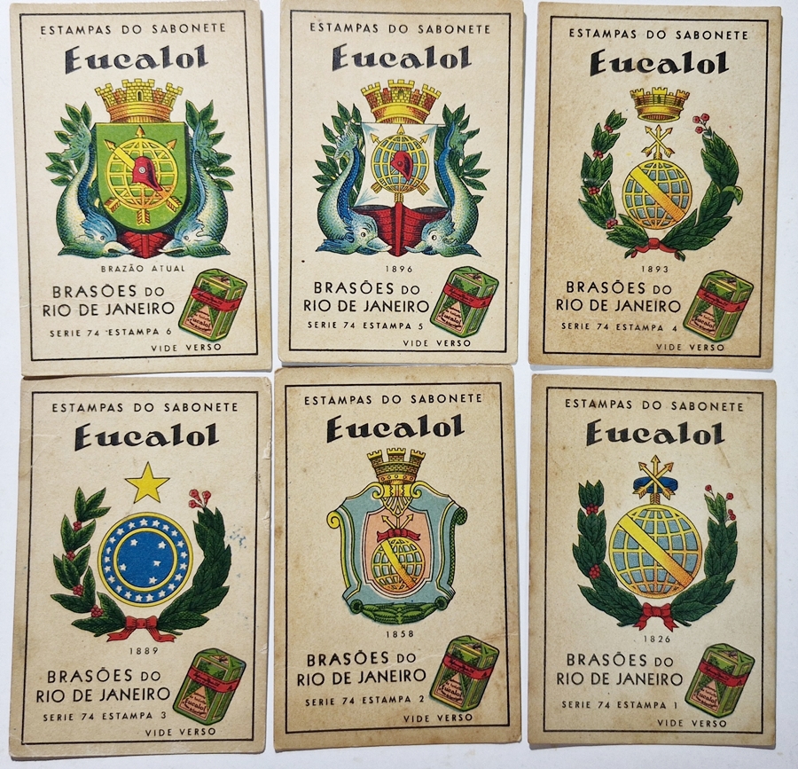Estampas Eucalol/"Brasões do Rio de Janeiro" - Série completa 74 (Segunda Emissão).