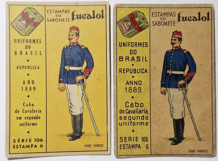 Eucalol/"Uniformes do Brasil" - Mesma série com emissão diferente (Série 106 Estampa 6).