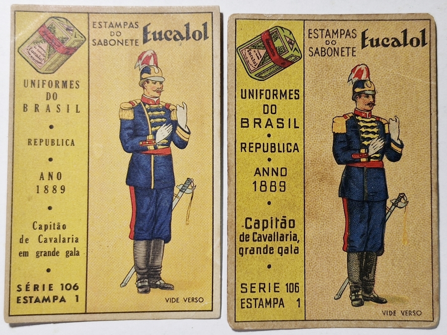 Eucalol/"Uniformes do Brasil" - Mesma série com emissão diferente (Série 106 Estampa 1).