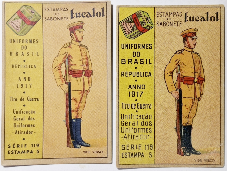 Eucalol/"Uniformes do Brasil" - Mesma série com emissão diferente (Série 119 Estampa 5).