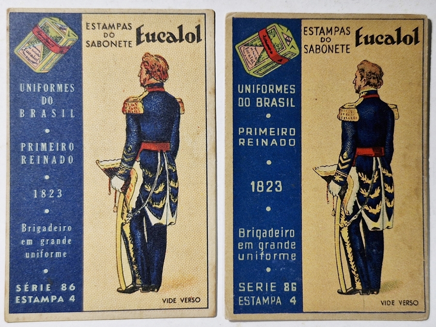 Eucalol/"Uniformes do Brasil" - Mesma série com emissão diferente (Série 86 Estampa 4).