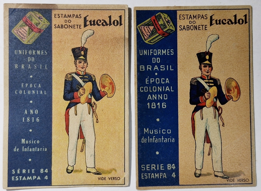 Eucalol/"Uniformes do Brasil" - Mesma série com emissão diferente (Série 84 Estampa 4).