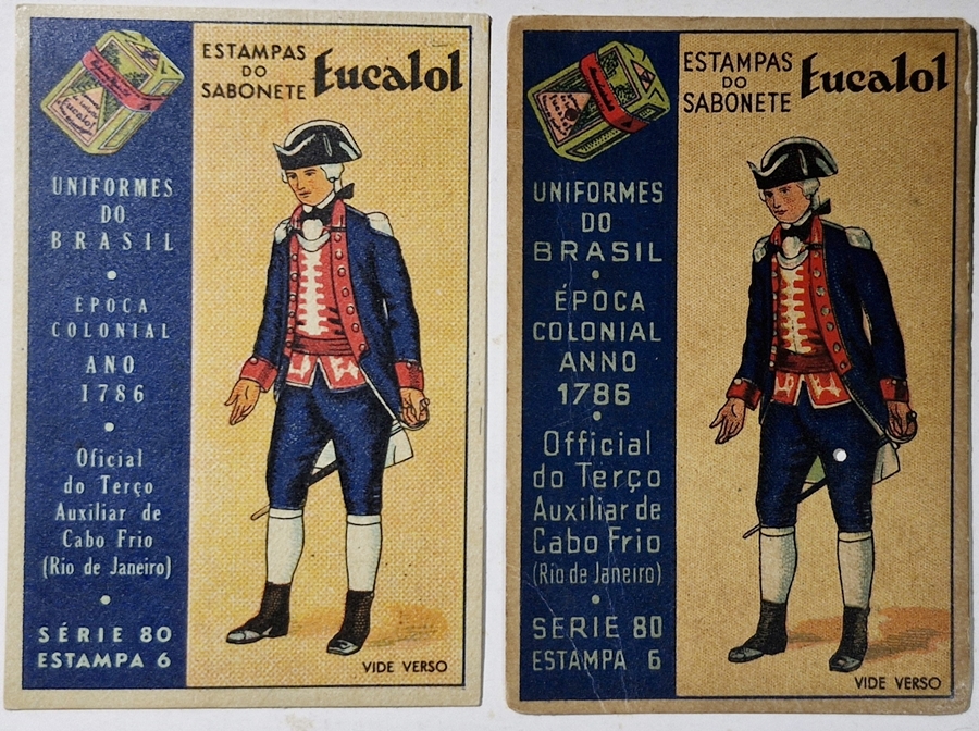 Eucalol/"Uniformes do Brasil" - Mesma série com emissão diferente (Série 80 Estampa 6).
