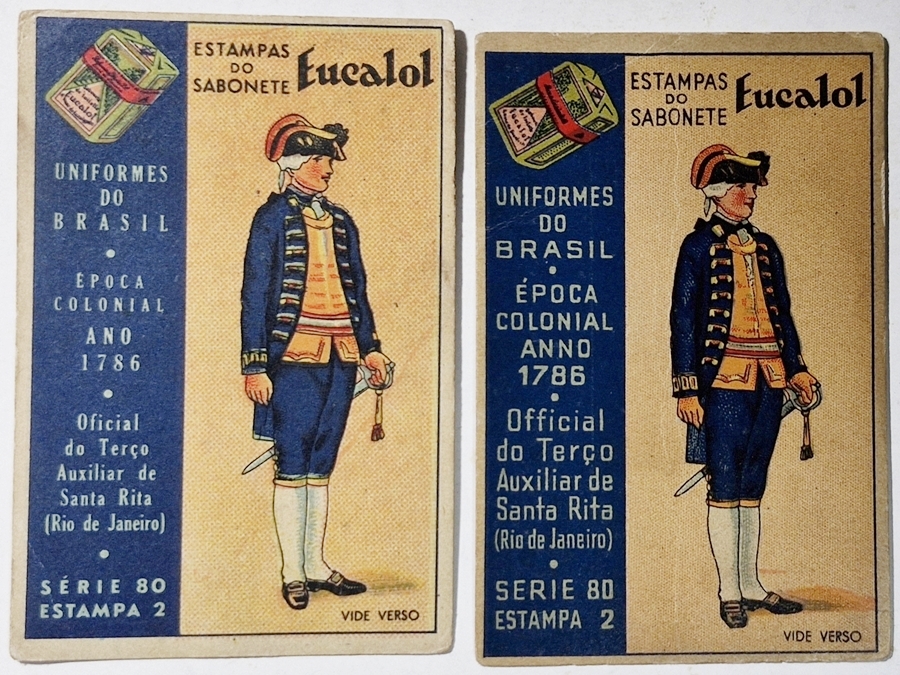 Eucalol/"Uniformes do Brasil" - Mesma série com emissão diferente (Série 80 Estampa 2).