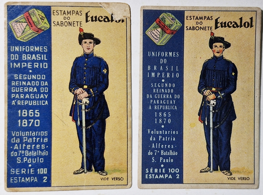 Eucalol/"Uniformes do Brasil" - Mesma série com emissão diferente (Série 100 Estampa 2).