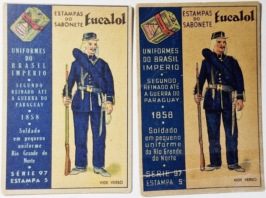 Eucalol/"Uniformes do Brasil" - Mesma série com emissão diferente (Série 97 Estampa 5).