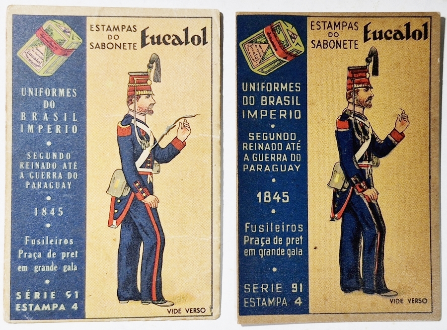 Eucalol/"Uniformes do Brasil" - Mesma série com emissão diferente (Série 91 Estampa 4).