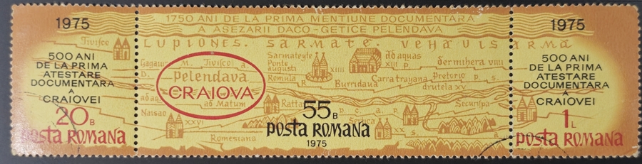 Romênia/"Craiova" - Série completa de selos c/ goma ano 1975 conforme foto.