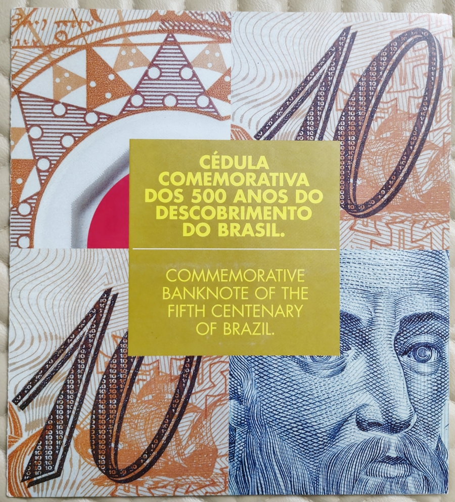 Brasil - Cédula 10 Reais Polímero no "Folder Comemorativo Oficial" no estado FE.
