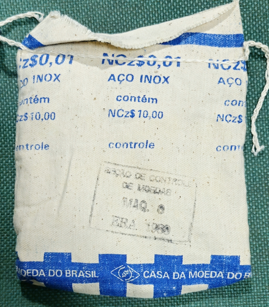 Brasil - Saco Lacrado com 1000 moedas de 1 centavo ano 1989.