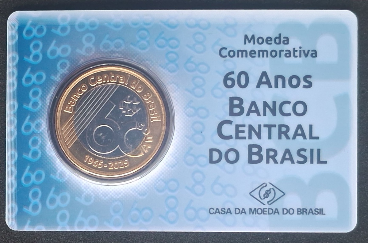 BLISTER DA CASA DA MOEDA COMEMORATIVA DOS 60 ANOS DO BANCO CENTRAL DO BRASIL