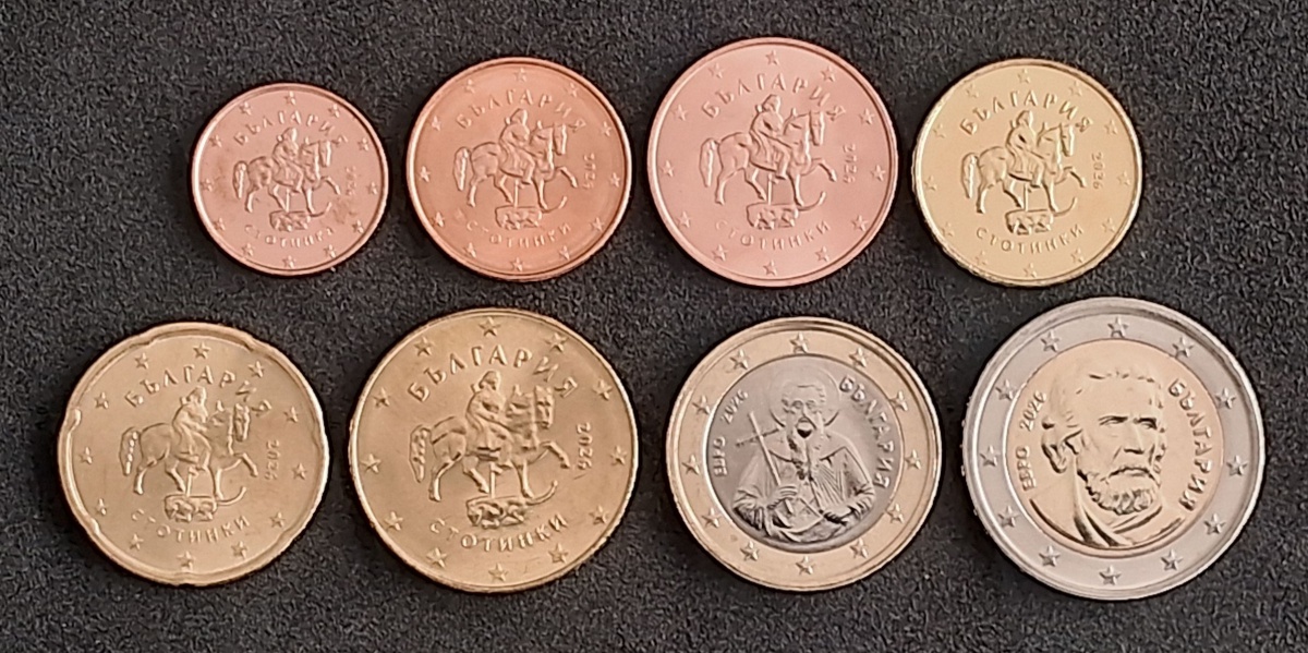 NOVIDADE - BULGARIA - 1a. SÉRIE DE EURO DESTE PAÍS COMPLETA - FC - 8 MOEDAS