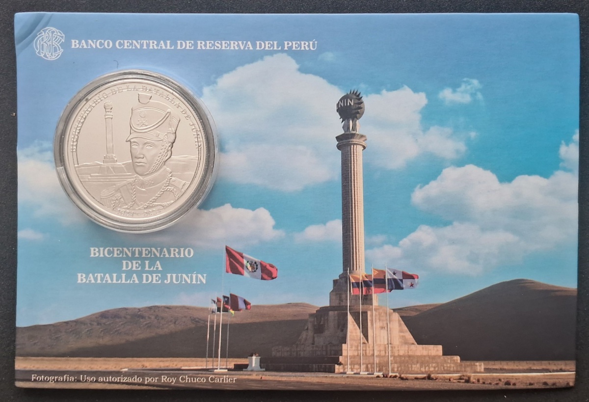 PERÚ - BLISTER COM MOEDA COMEMORATIVA DE PRATA - 1 ONÇA - PROOF