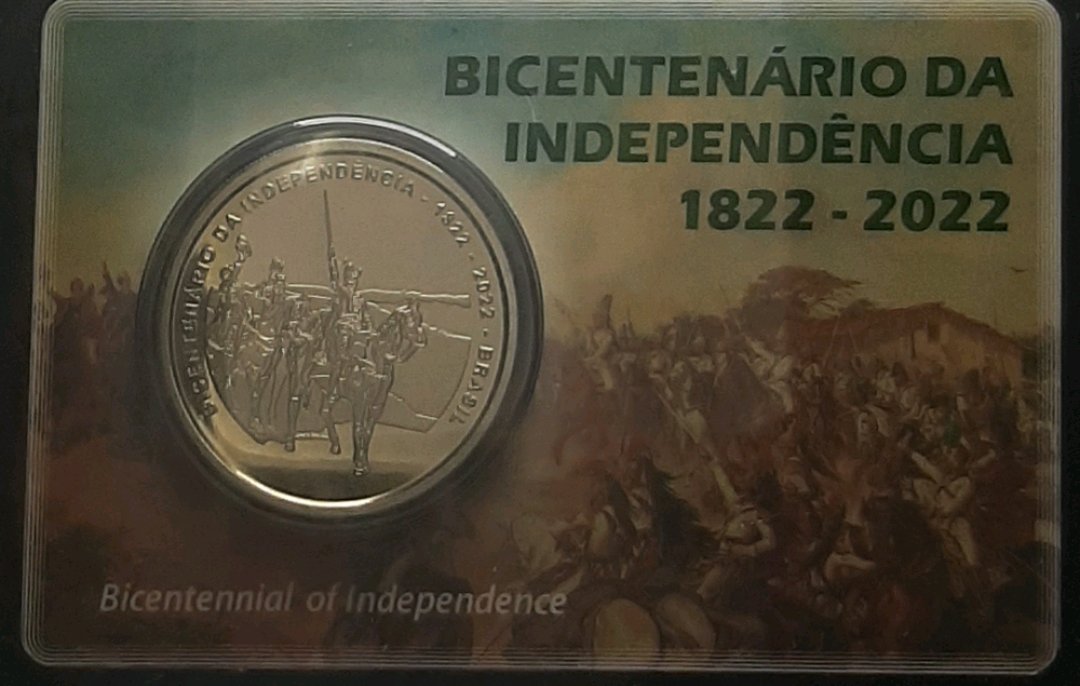 MOEDA DO BICENTENÁRIO DA INDEPENDÊNCIA EM CUMPRO NÍQUEL EMISSÃO CASA DA MOEDA DO BRASIL