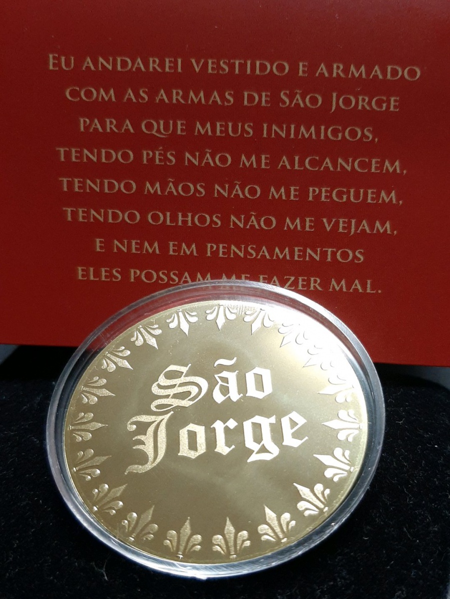 MEDALHA COMEMORATIVA DE SÃO JORGE - PROOF - CMB - LATÃO