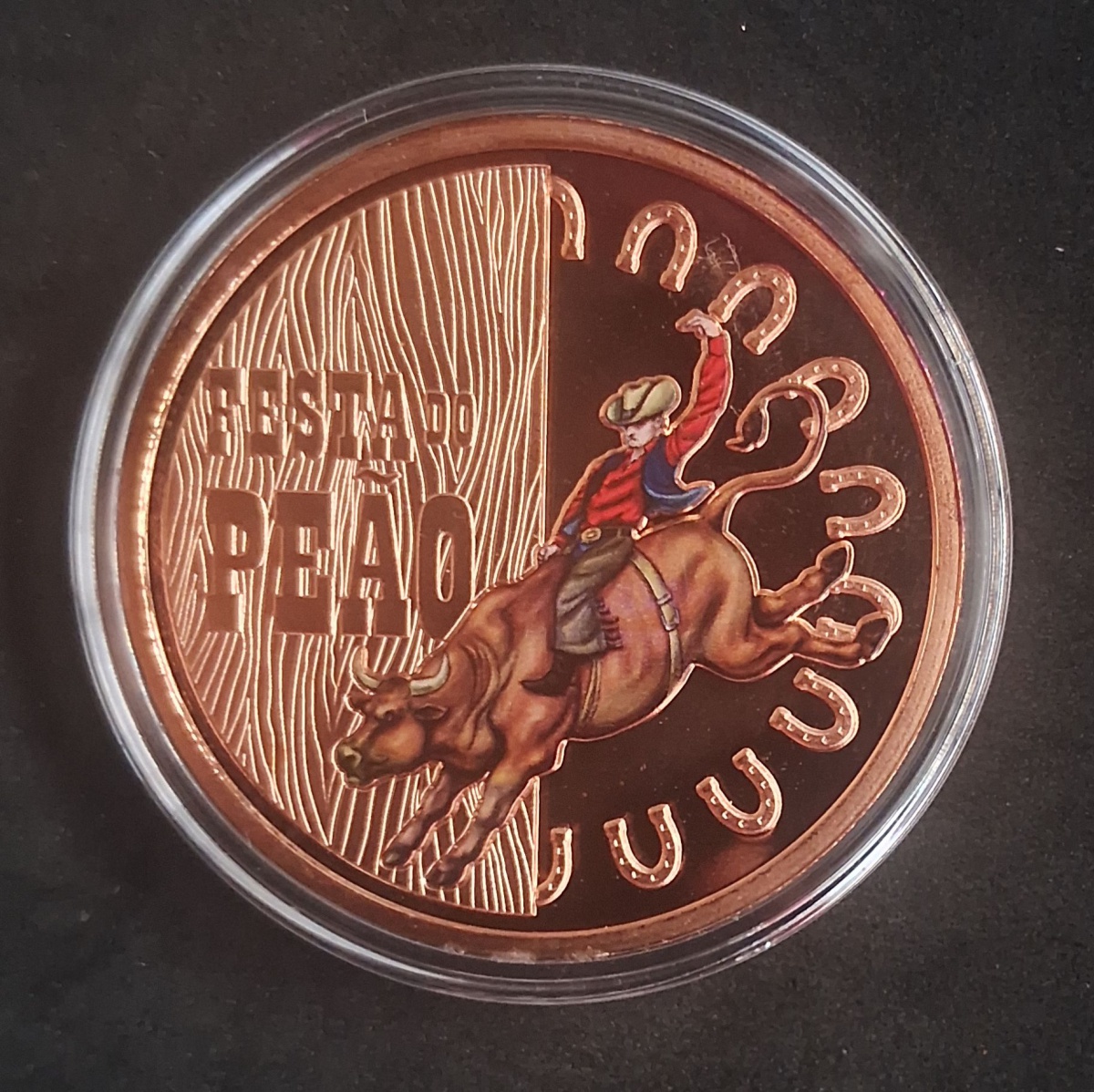 MEDALHA EM BRONZE DA SÉRIE FESTAS - FESTA DO PEÃO - CASA DA MOEDA COM CERTIFICADO
