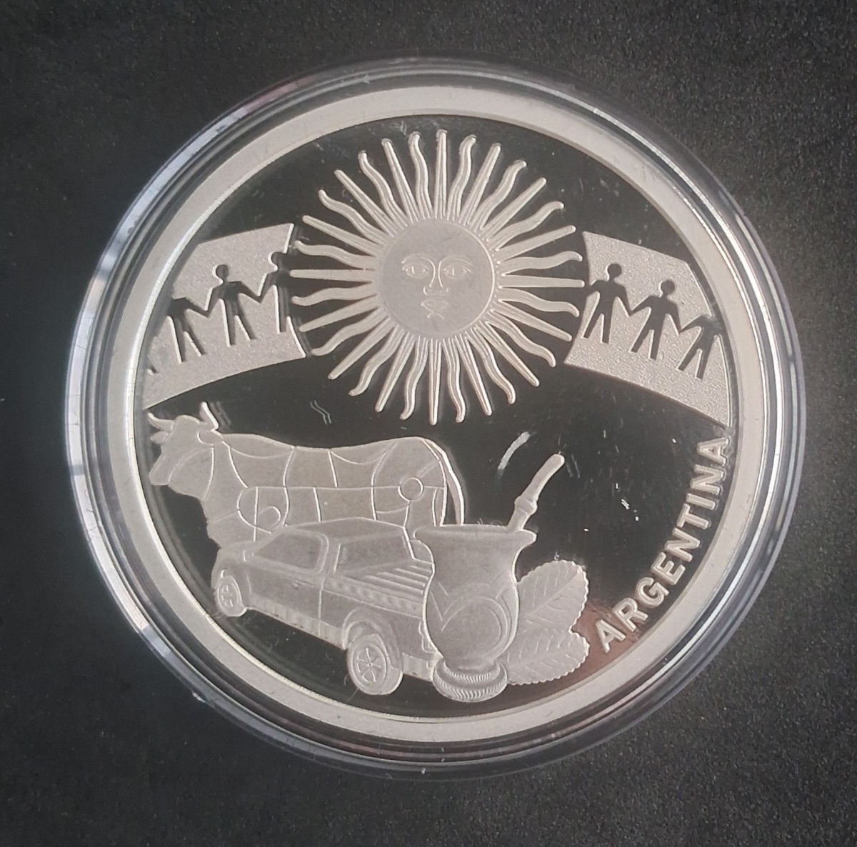 MEDALHA DE PRATA DOS 30 ANOS DO MERCOSUL - ARGENTINA - FC COM CERTIFICADO DA CASA DA MOEDA DO BRASIL