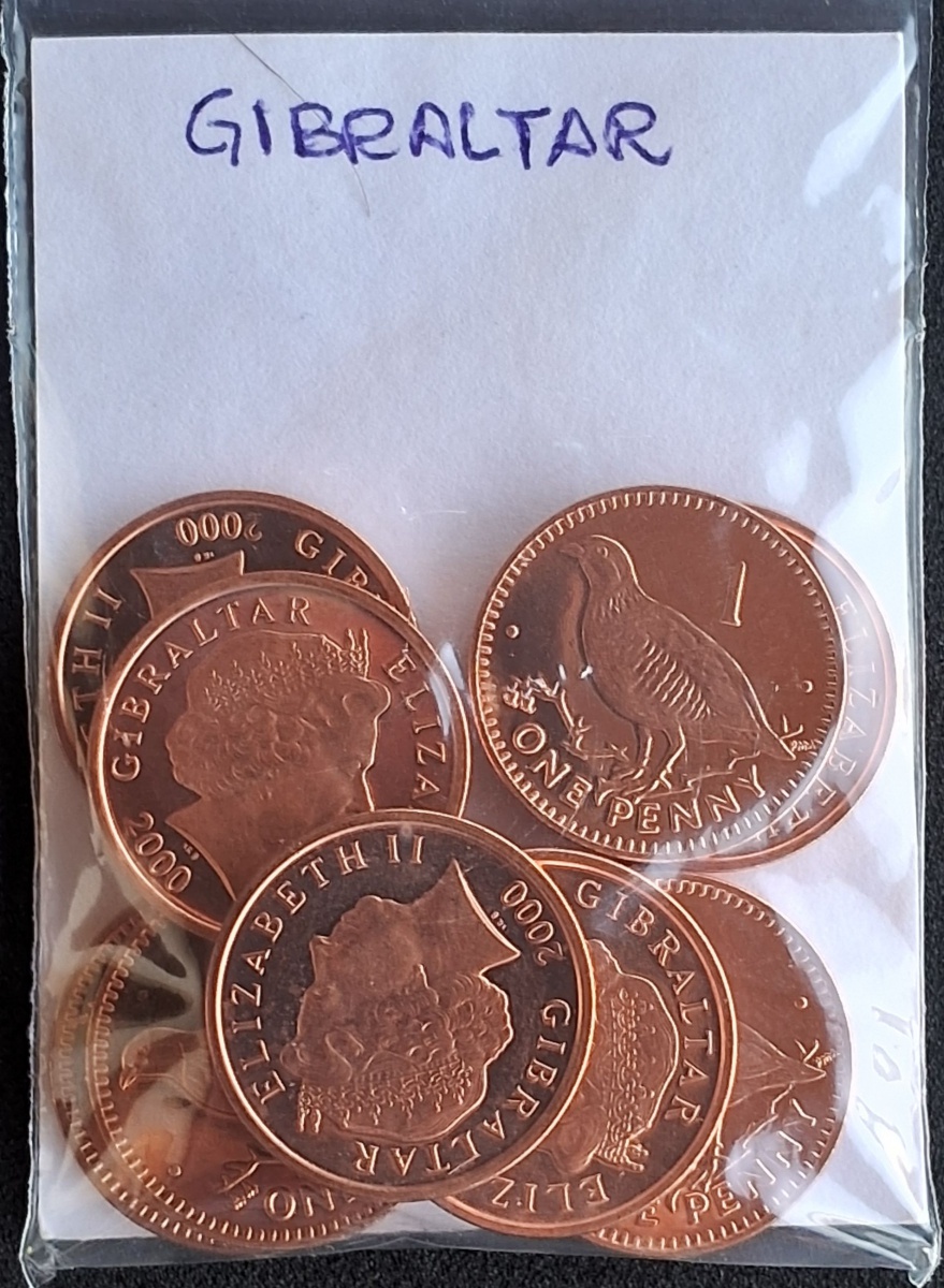 GIBRALTAR - 10 MOEDAS DE 1 PENNY - FC