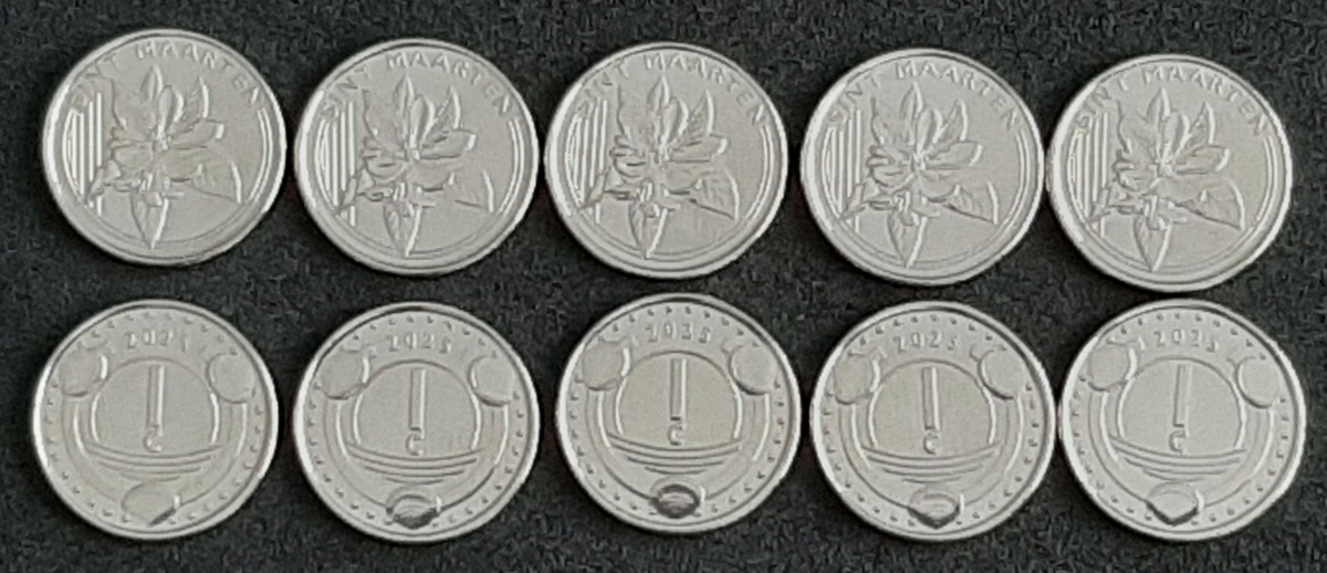 NOVIDADE - 2025 - 10 MOEDAS DE ST. MARTIN DE 1 CENT - FC