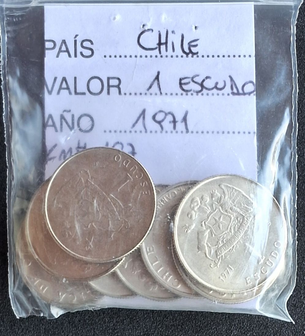 CHILE- 10 MOEDAS DE 1 ESCUDO - FC