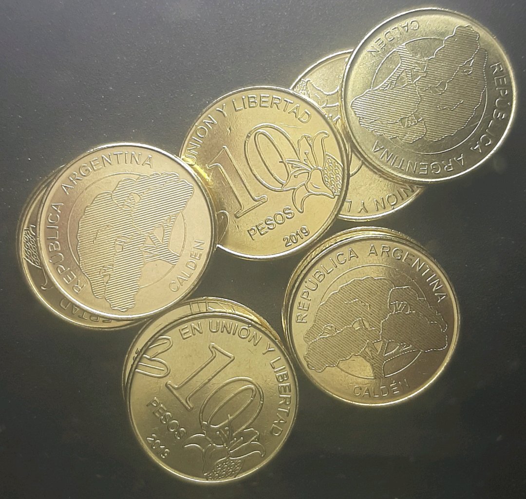 ARGENTINA - 10 MOEDAS DE 10 PESOS - FC