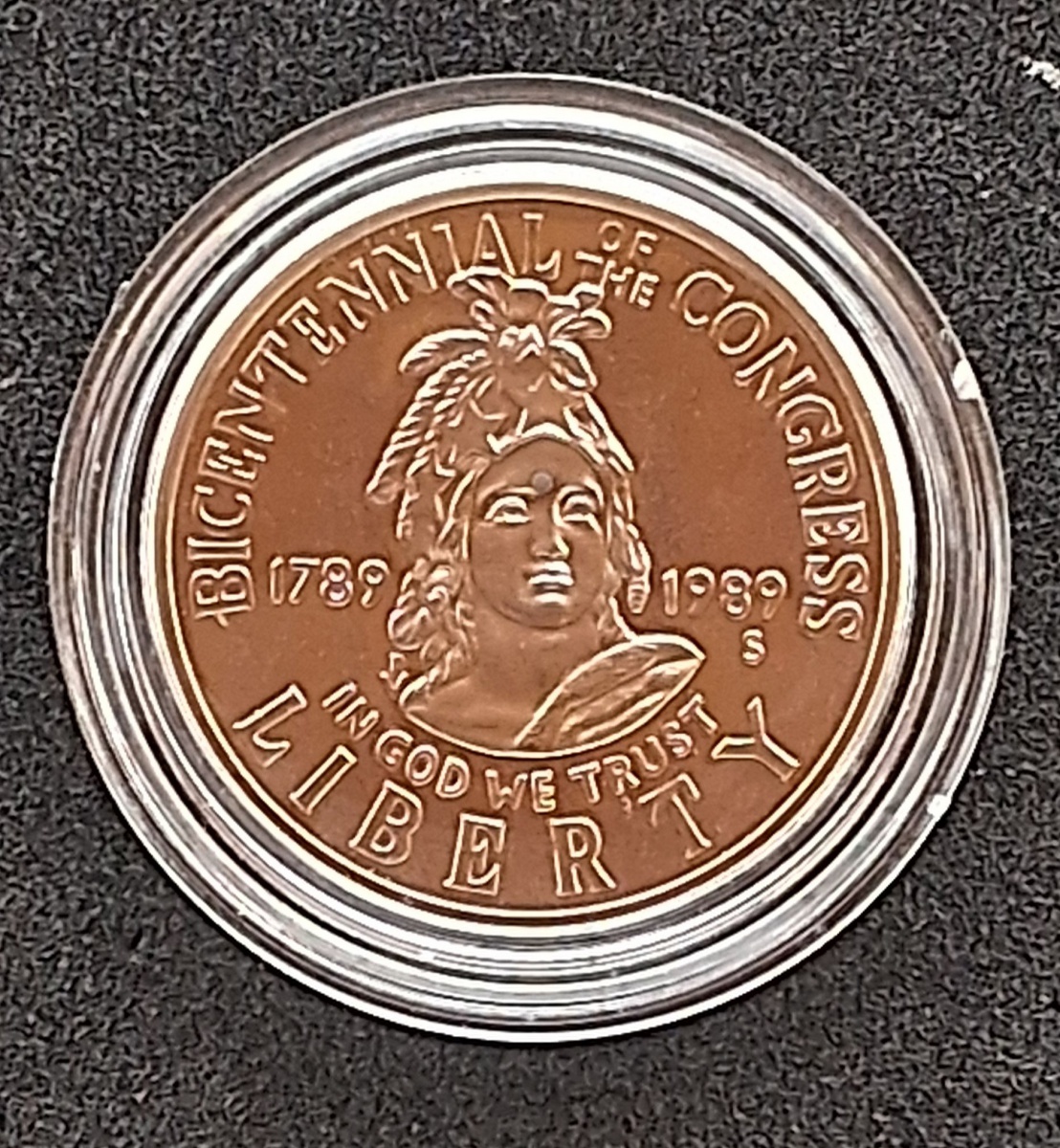 Estados Unidos - Half Dólar 1989 Letra S - Edição Comemorativa 200º Aniversário Do Congresso - Niquel 30,61 Mm - Km-224 FC