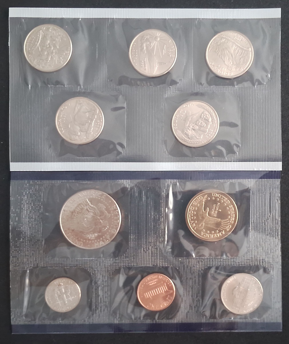 Envelope com Set Estados Unidos 2006 - 10 Moedas Letra P Lacradas - Incluso Moedas Comemorativas - com Certificado