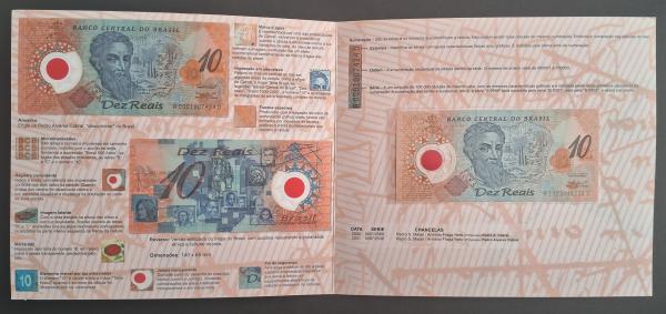 BRASIL - FOLDER COM CÉDULA DE POLÍMERO DE 10 REAIS