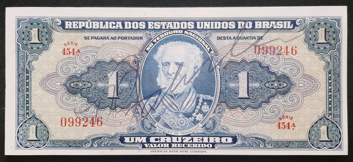 BRASIL - C009 - 1 CRUZEIRO - AUTOGRAFADA - FE -