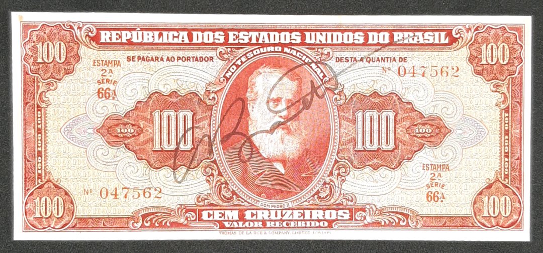 C 94 - 100 CRUZERIROS  - 1949 - AUTOGRAFADA - VALOR RECEBIDO - SOBERBA +