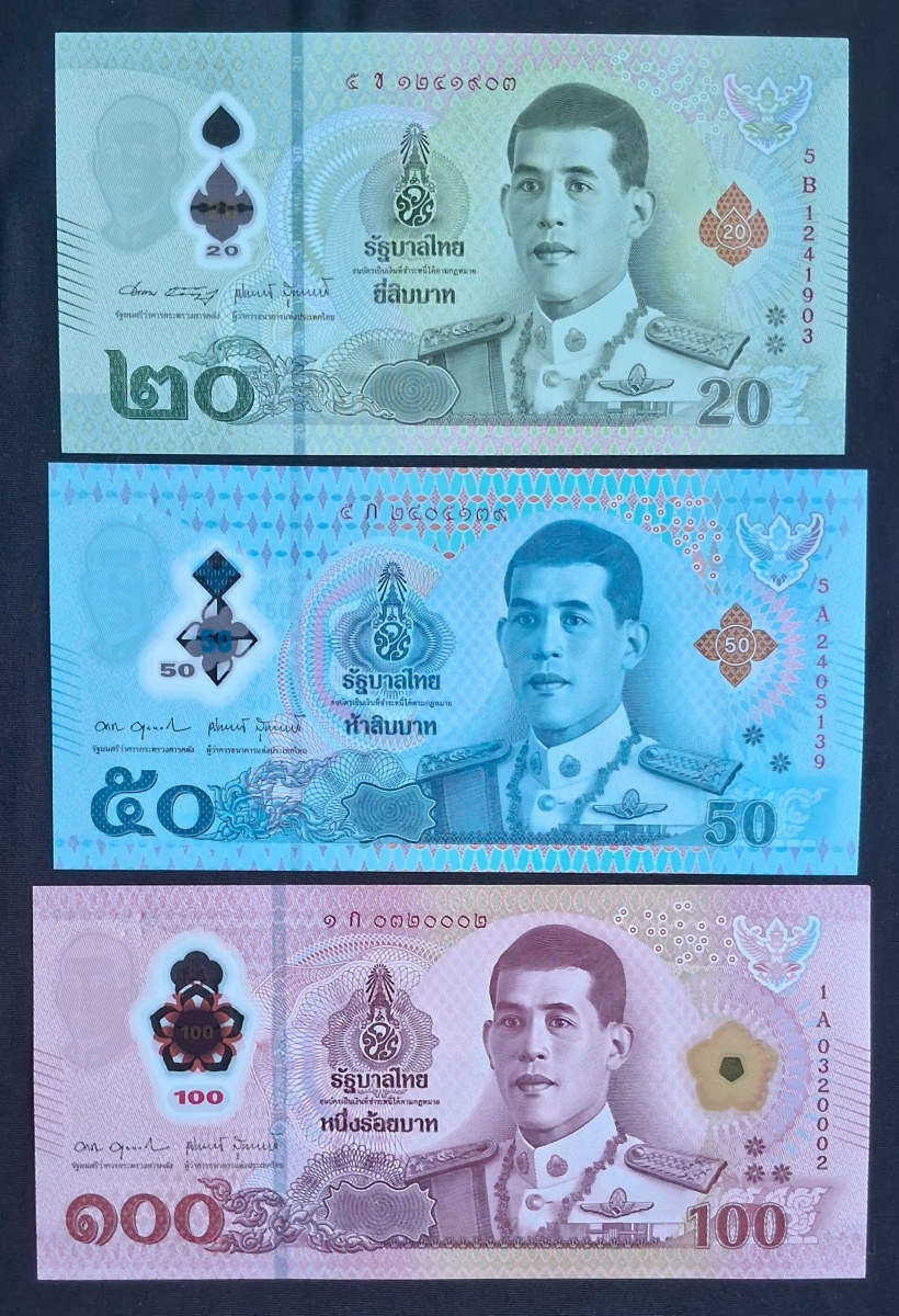 THAILANDIA - POLÍMERO - 3 NOTAS EM SÉRIE - FE