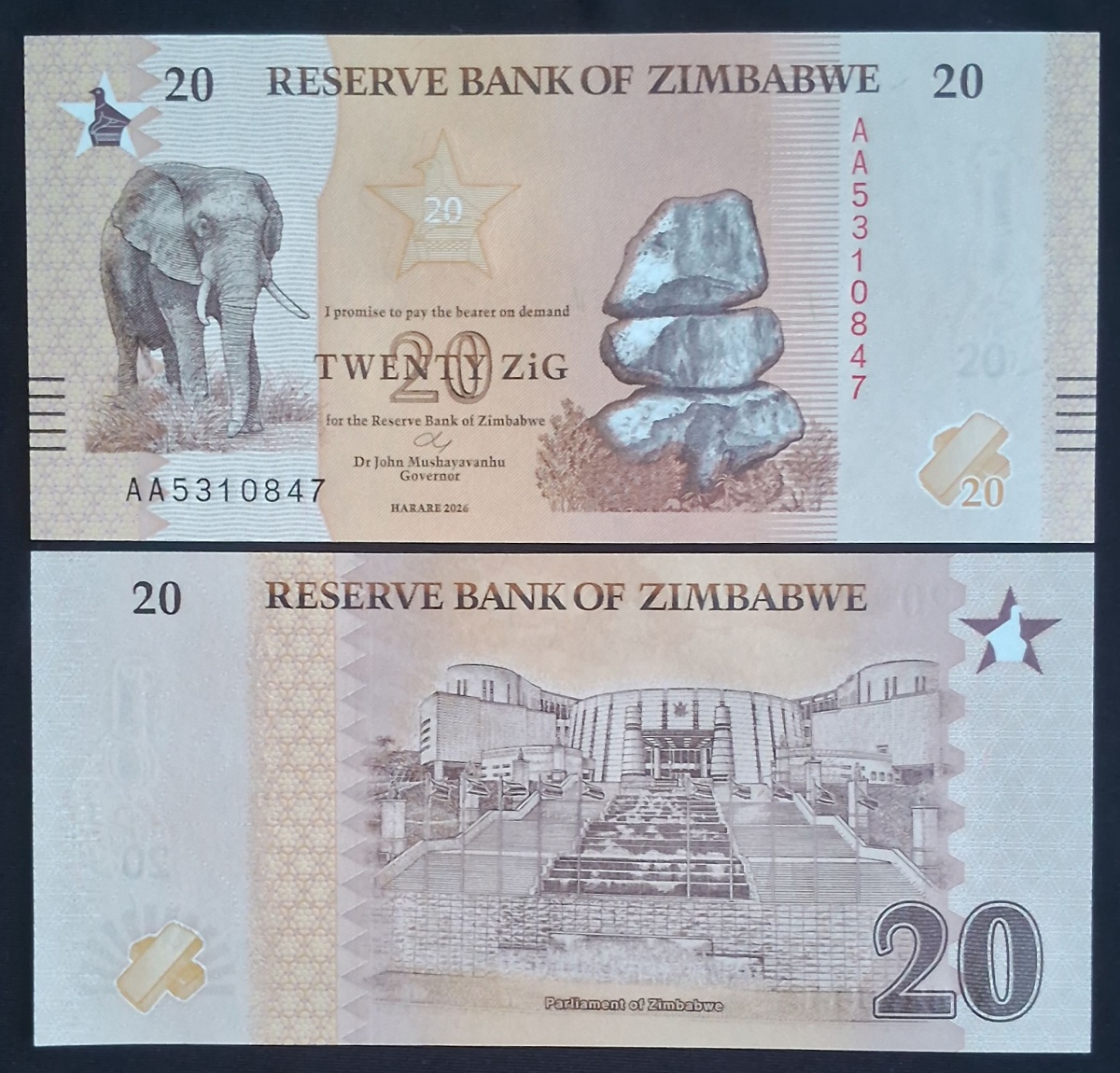 ZIMBABWE - NOVIDADE - 20 ZIG - FE