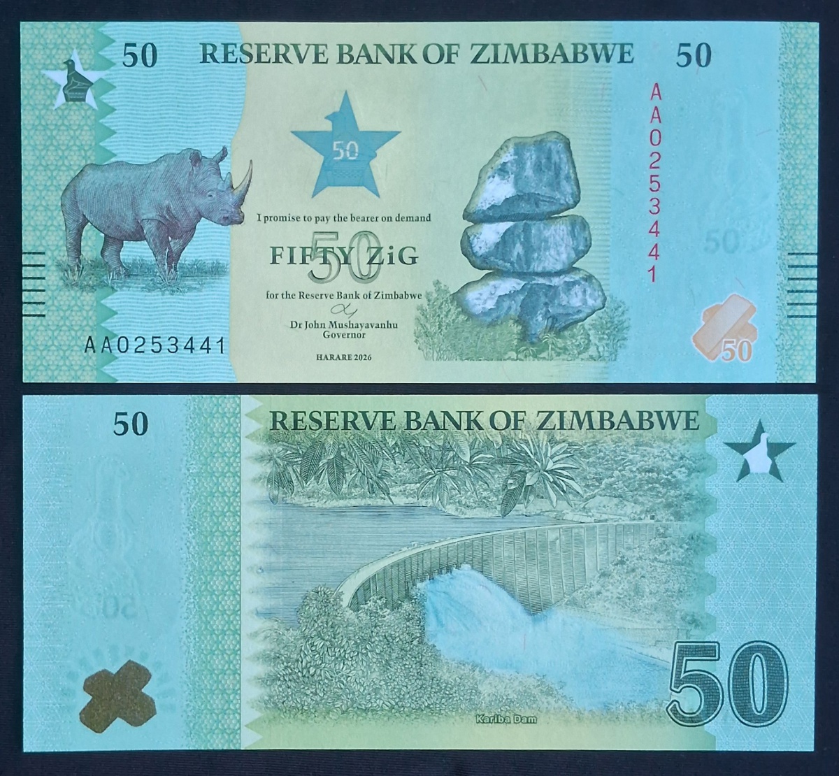 ZIMBABWE - NOVIDADE - 50 ZIG - FE